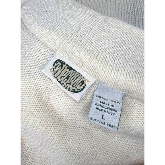 Collections Etc Women’s Large Cardigan Sweater Southwestern Zip Front Fringe Hem - Picture 7 of 7